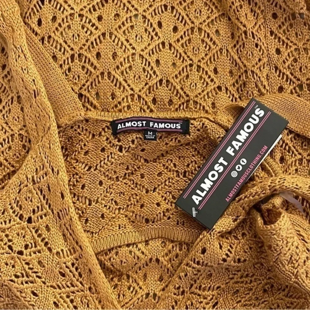 Almost Famous Golden Oat Cut Out Crotchet Cover Up Maxi‎ Dress